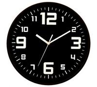 Atmosphera Horloge Elian en plastique noir - 30 cm