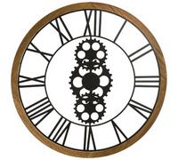 Atmosphera Horloge mécanique Maelo – métal et bois D70 cm – chiffres romains