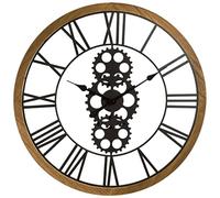 Atmosphera Horloge mécanique Maelo – métal et bois D70 cm – chiffres romains