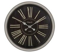 Atmosphera - Horloge moulure Noire D76 cm - Argent