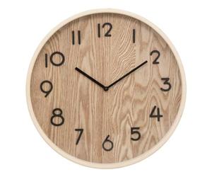 Atmosphera - Horloge Murale Ivana - Effet Bois Clair - Diamètre 38 cm - Mécanisme Silencieux - pour Salon, Cuisine, Bureau