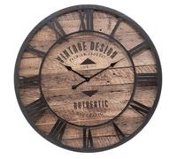 Atmosphera - Horloge Oscar - Noir - métal et Bois D80 cm