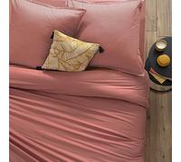 Atmosphera Housse de couette 1 personne rose poudré - 140 x 200 cm