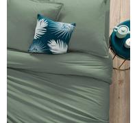 Atmosphera Housse de couette en coton 1 personne vert céladon - 140 x 200 cm