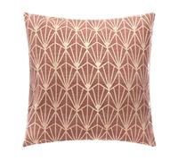 Atmosphera - Housse de Coussin Chenille Art déco Rose Corail 40 x 40 cm