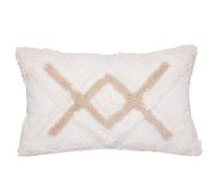 Atmosphera - Housse de Coussin - Coton tufté - Ivoire - 30x50 cm
