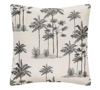 Atmosphera Housse de coussin Palm Jacquard exotique 40x40 cm Noir et Blanc