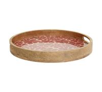 Atmosphera Inaya Plateau rond en terre cuite et bois de mangue Diamètre 38 cm