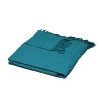 Atmosphera – Jeté de lit Anjali en coton 230x250 cm Bleu canard