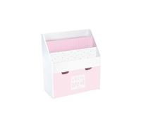 Atmosphera Kids - Bibliothèque avec bac de rangement sur roulettes - 62 x 70 cm - Rose