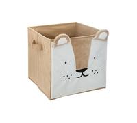 Atmosphera Kids – Boîte de rangement enfant Douceur en velours L.29 x l.29 cm Beige