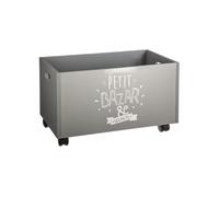 Atmosphera Coffre de rangement à roulettes Kids 48 x H. 28 cm Gris