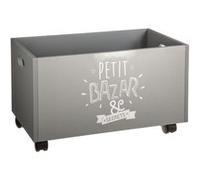 Atmosphera Coffre de rangement à roulettes Kids 48 x H. 28 cm Gris