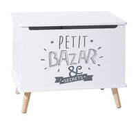 Atmosphera Kids Coffre de Rangement Enfant Petit Bazar - L. 58 x H. 38 cm - Blanc