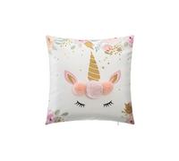 Coussin Licorne Pompons Multicolore