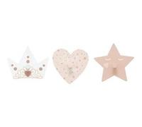 Atmosphera Kids - Lot de 3 patères pour enfant en MDF - Rose Princesse G