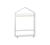 Penderie à roulettes enfant Douceur - L. 80 x H. 120 cm - Blanc