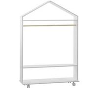Penderie à roulettes enfant Douceur - L. 80 x H. 120 cm - Blanc