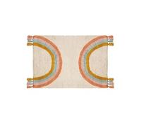 Atmosphera Kids - Tapis enfant rectangulaire à pompons Arc en ciel - 100 x 150 cm - Multicolore