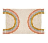 Atmosphera Kids Tapis Enfant rectangulaire à Pompons Arc en Ciel - 100 x 150 cm - Multicolore