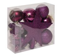Atmosphera - Kits de Boules de Noël avec Cimier - Décoration de fêtes pour Sapin de Noël - 18 pièces Violet