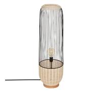 Atmosphera Lampadaire Anea métal et bois noir H95 cm