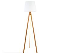 Atmosphera - Lampadaire trépied Bahi - bambou et blanc H160 cm