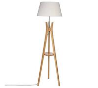 Atmosphera - Lampadaire trépied Kalo - bambou et blanc H156 cm