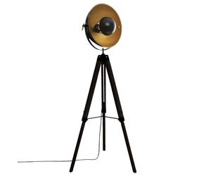 Atmosphera Lampadaire Trépied Lahti 156,5 cm - Métal Noir Et Bois