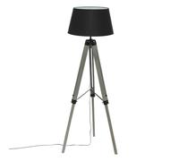 Atmosphera - Lampadaire trépied Runo - bois et noir H145 cm