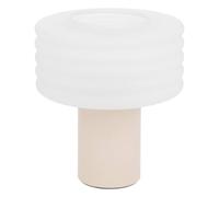 Atmosphera - Lampe à Poser Asti, Pied en Grès et Verre Sablé, Ø 32 x H 36 cm - Luminaire pour Salon, Chambre, Bureau