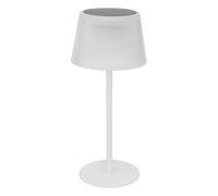 Atmosphera - Lampe à Poser d'Extérieur Katy Blanche, H 30 cm, Double Alimentation Solaire et USB - Pour Jardin, Terrasse, Balcon