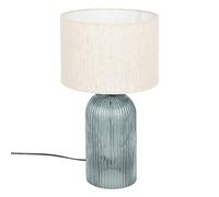 Atmosphera - Lampe à poser mati verre bleu h42cm