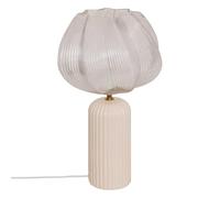 Atmosphera - Lampe à Poser Phylas Beige - H45,5cm - Base en Céramique et Abat-jour en Verre - Ampoule Non Incluse - Éclairage Décoratif Intérieur