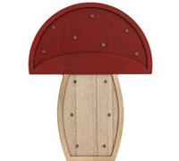 Lampe À Suspendre Champignon - H. 23 Cm - Rouge Et Beige
