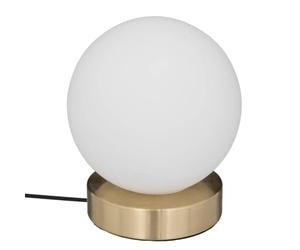 Atmosphera - Lampe boule Dris - verre et métal - blanc - H16 cm