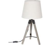 Lampe En Bois Trépied Runo - H. 58 Cm - Blanc Blanc