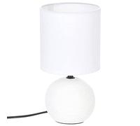 Atmosphera – Lampe à poser Timeo céramique blanche striée H25 cm