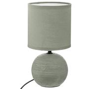 Atmosphera - Lampe à poser céramique Timéo vert kaki strié H25 cm