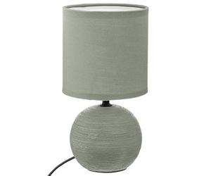 Atmosphera - Lampe en Céramique Pied Boule striée Vert Kaki H 24.5 cm