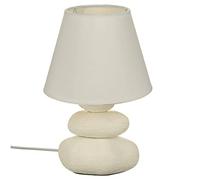 Atmosphera - Lampe Mer striée - céramique H30 cm - Blanc