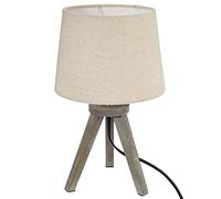 Atmosphera - Lampe mini trépied - bois et ivoire H31 cm