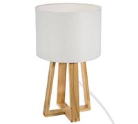 Atmosphera - Lampe Molu - bois et blanc H35 cm