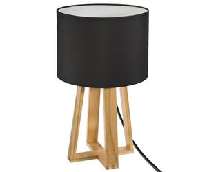 Atmosphera - Lampe Molu - bois et noir H35 cm