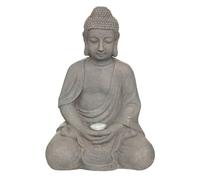 Lampe solaire Bouddha H43 gris ardoise Gris