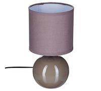 Atmosphera - Lampe Timeo taupe - céramique H25 cm