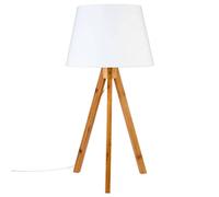 Atmosphera - Lampe trépied Bahi - bambou et blanc H56 cm