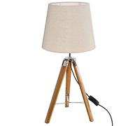 Atmosphera - Lampe Trépied en Bambou et Abat-Jour Beige Runo H 58 cm