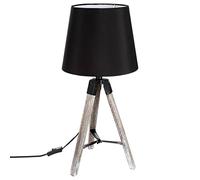 Atmosphera - Lampe trépied Runo - bois et noir H58 cm