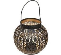 Atmosphera Lanterne Lexis en métal ajouré H. 14 cm - Noir